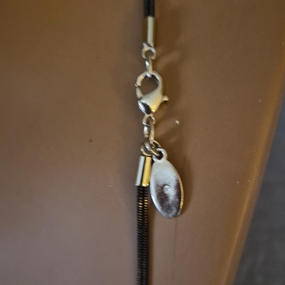LOFT  Boho Long Tassel Black Crystal Bead Pendant Sweater Necklace 30